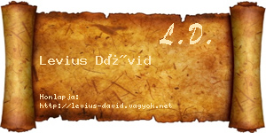 Levius Dávid névjegykártya